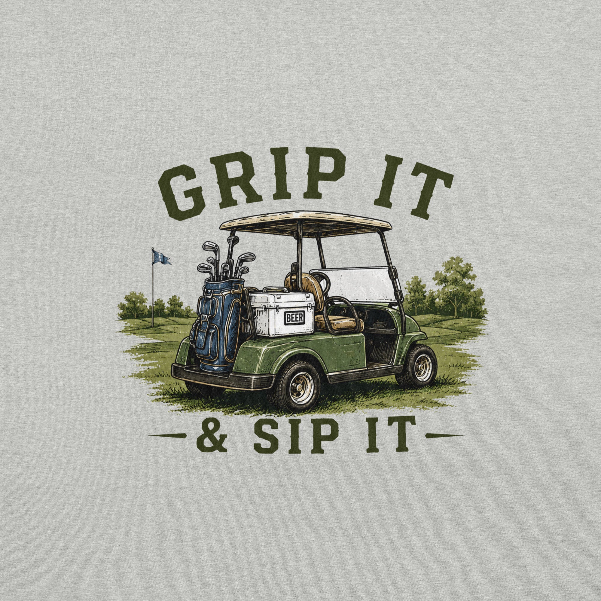 Grip It & Sip It Golf Cart T-Shirt