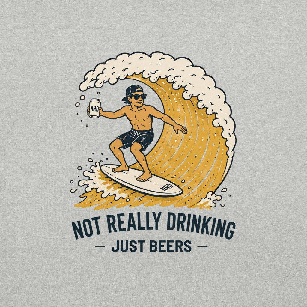 Surfing Beer Wave T-Shirt | Not Really Drinking™