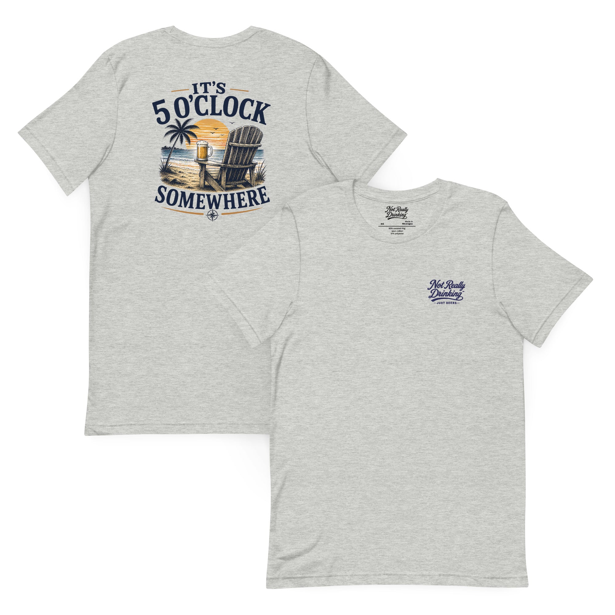 It's 5 O'Clock Somewhere Beach T-Shirt | Just Beers