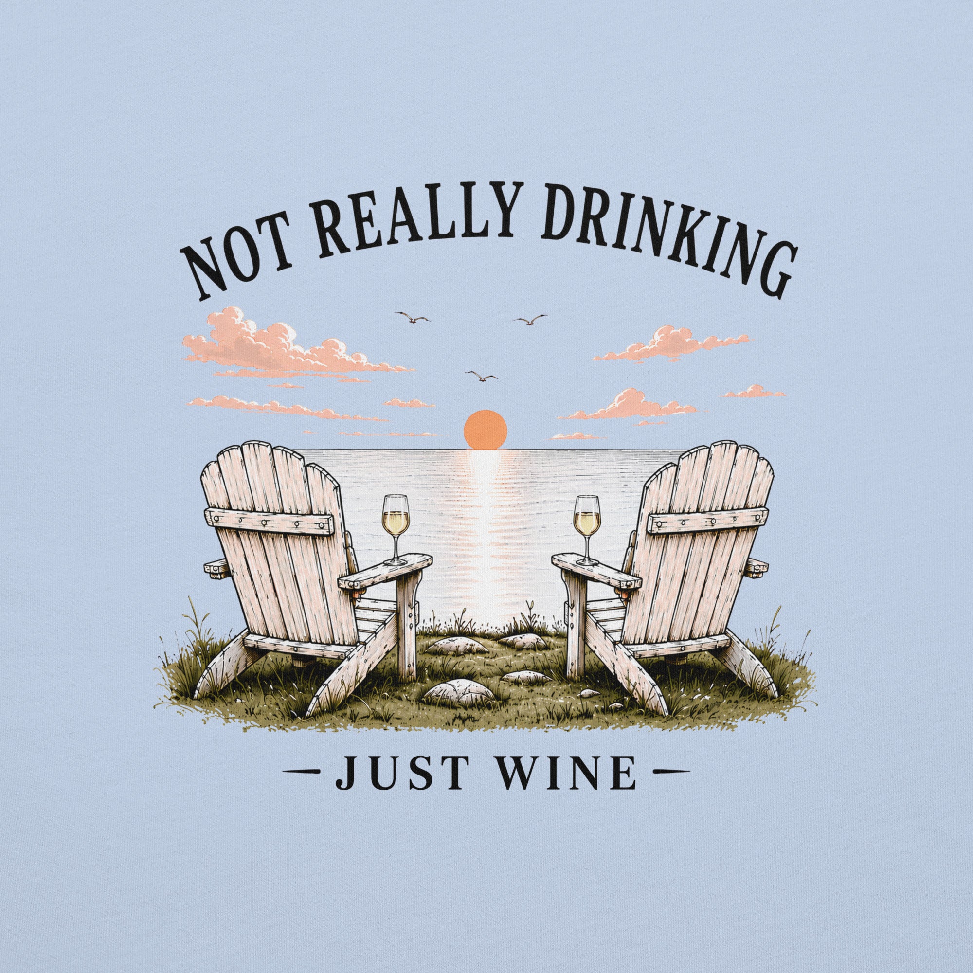 Just Wine Sunset Lake T-Shirt | Not Really Drinking™