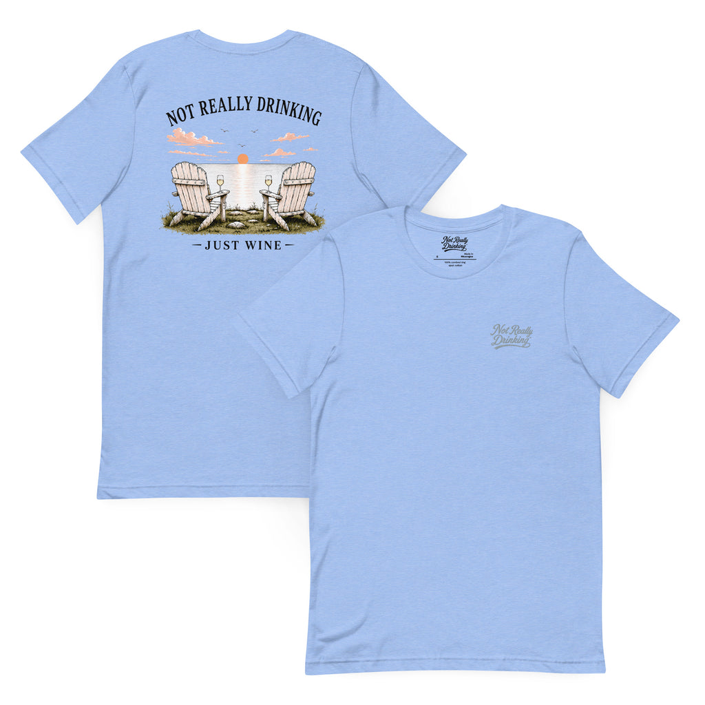 Just Wine Sunset Lake T-Shirt | Not Really Drinking™