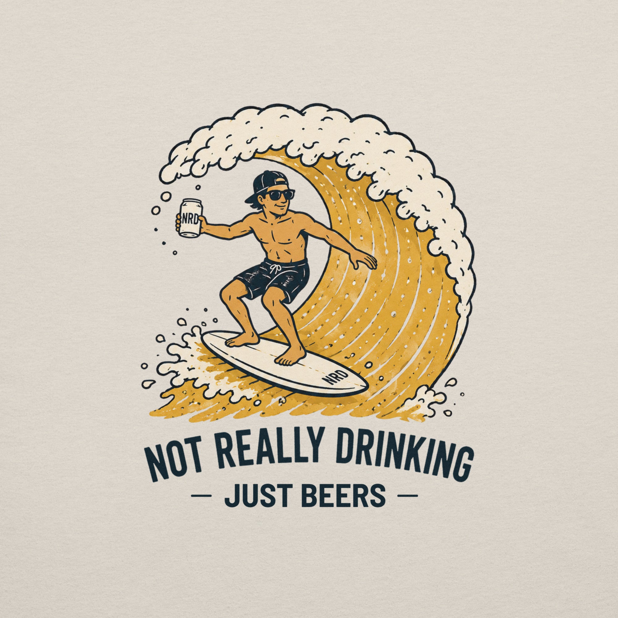 Surfing Beer Wave T-Shirt | Not Really Drinking™