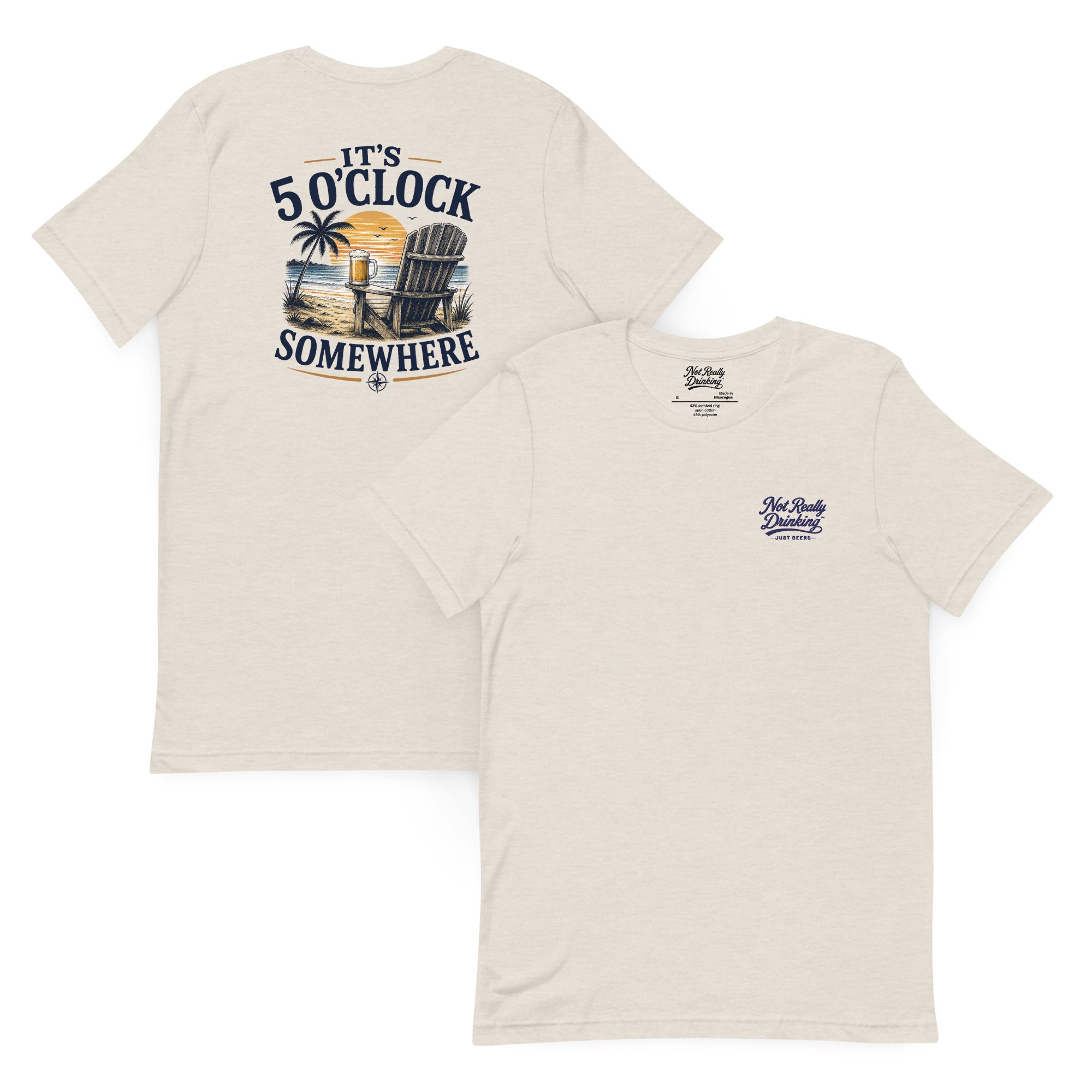 It's 5 O'Clock Somewhere Beach T-Shirt | Just Beers