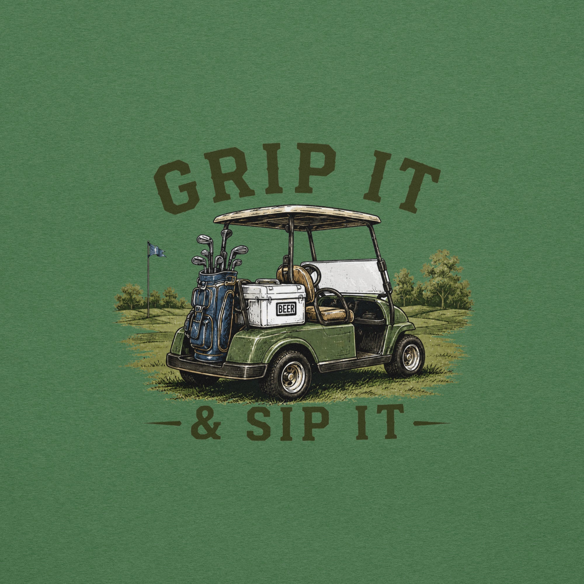 Grip It & Sip It Golf Cart T-Shirt