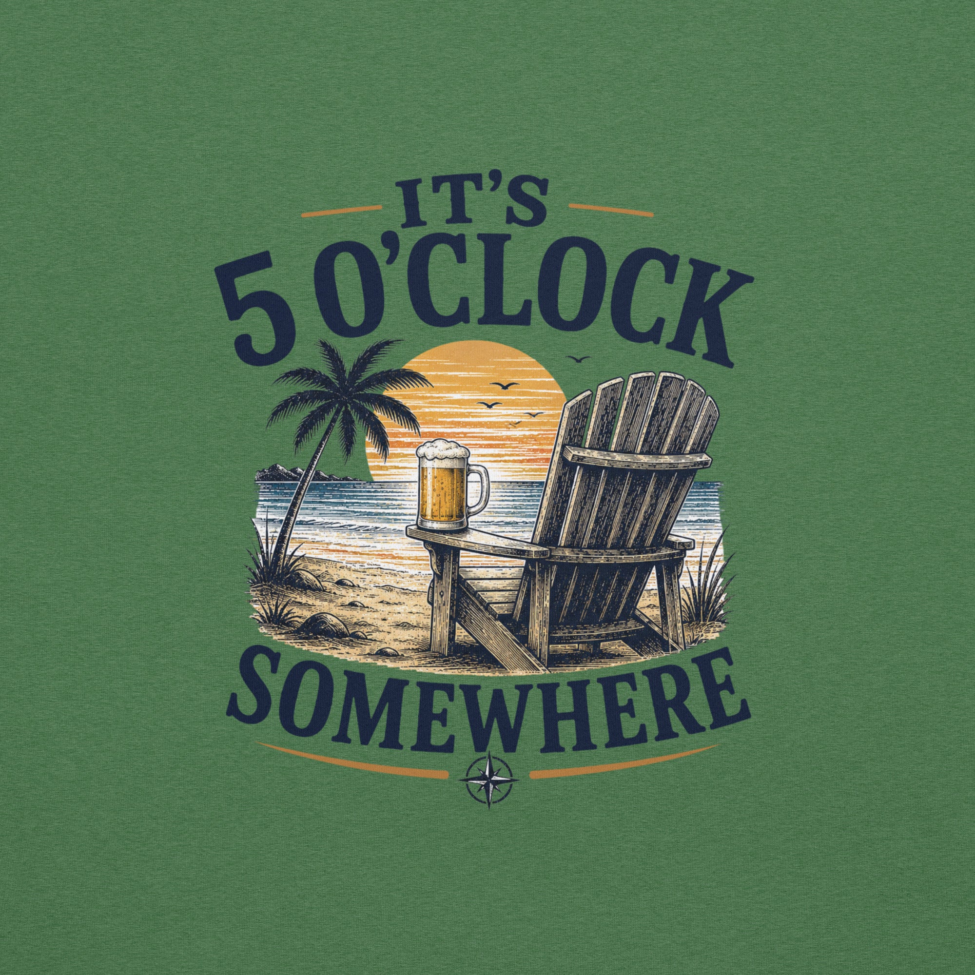 It's 5 O'Clock Somewhere Beach T-Shirt | Just Beers