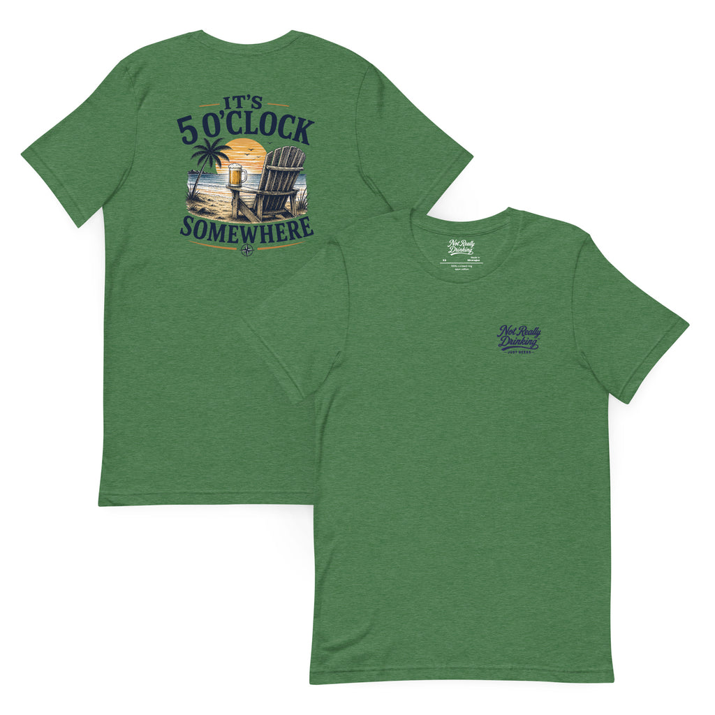 It's 5 O'Clock Somewhere Beach T-Shirt | Just Beers