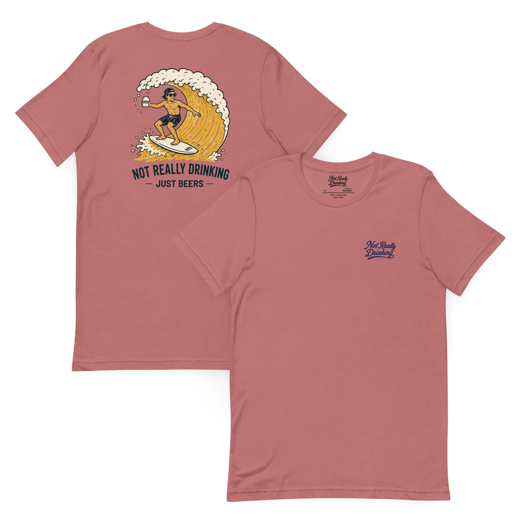 Surfing Beer Wave T-Shirt | Not Really Drinking™