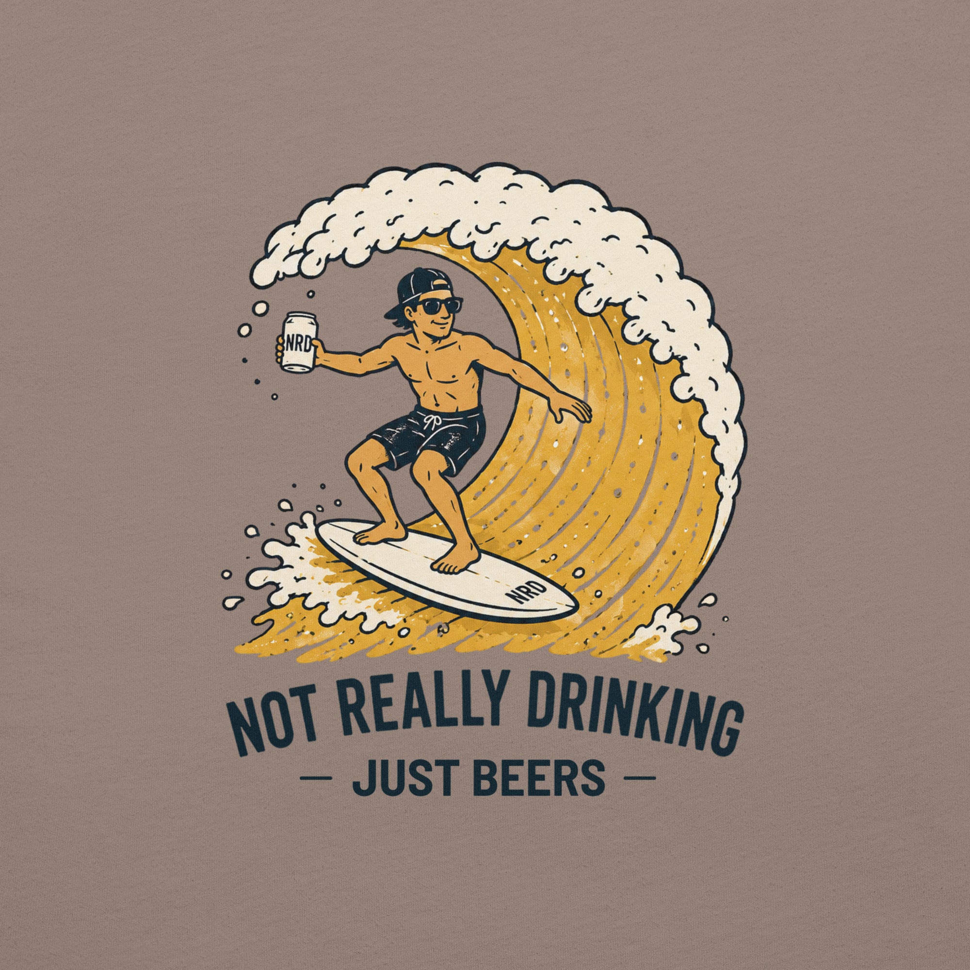 Surfing Beer Wave T-Shirt | Not Really Drinking™