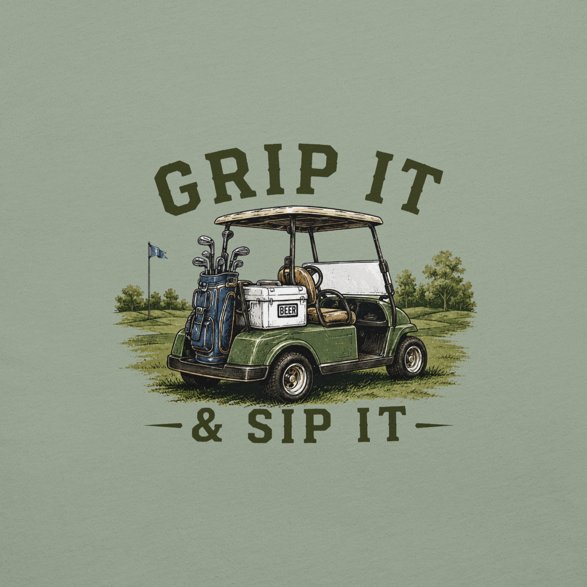 Grip It & Sip It Golf Cart T-Shirt