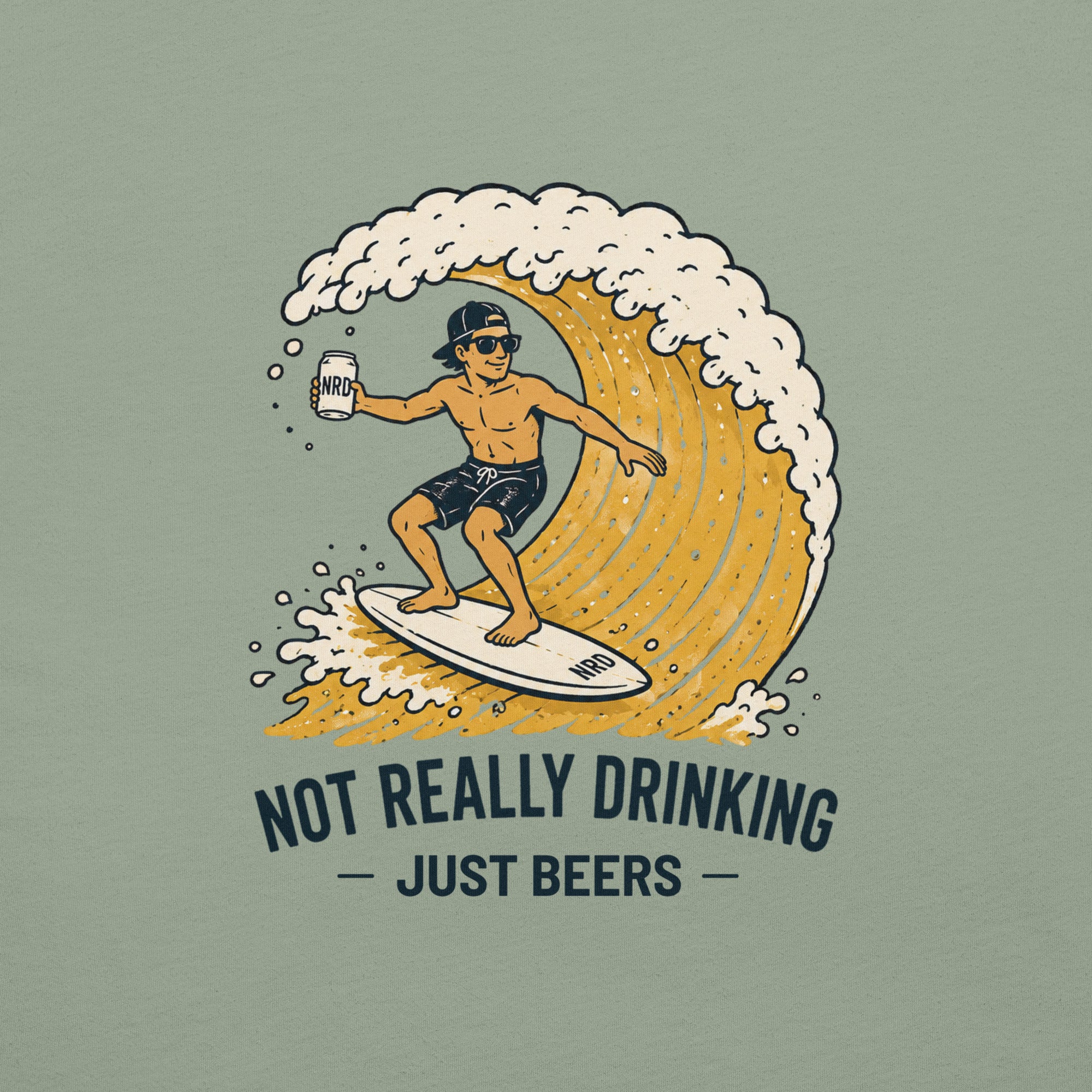 Surfing Beer Wave T-Shirt | Not Really Drinking™