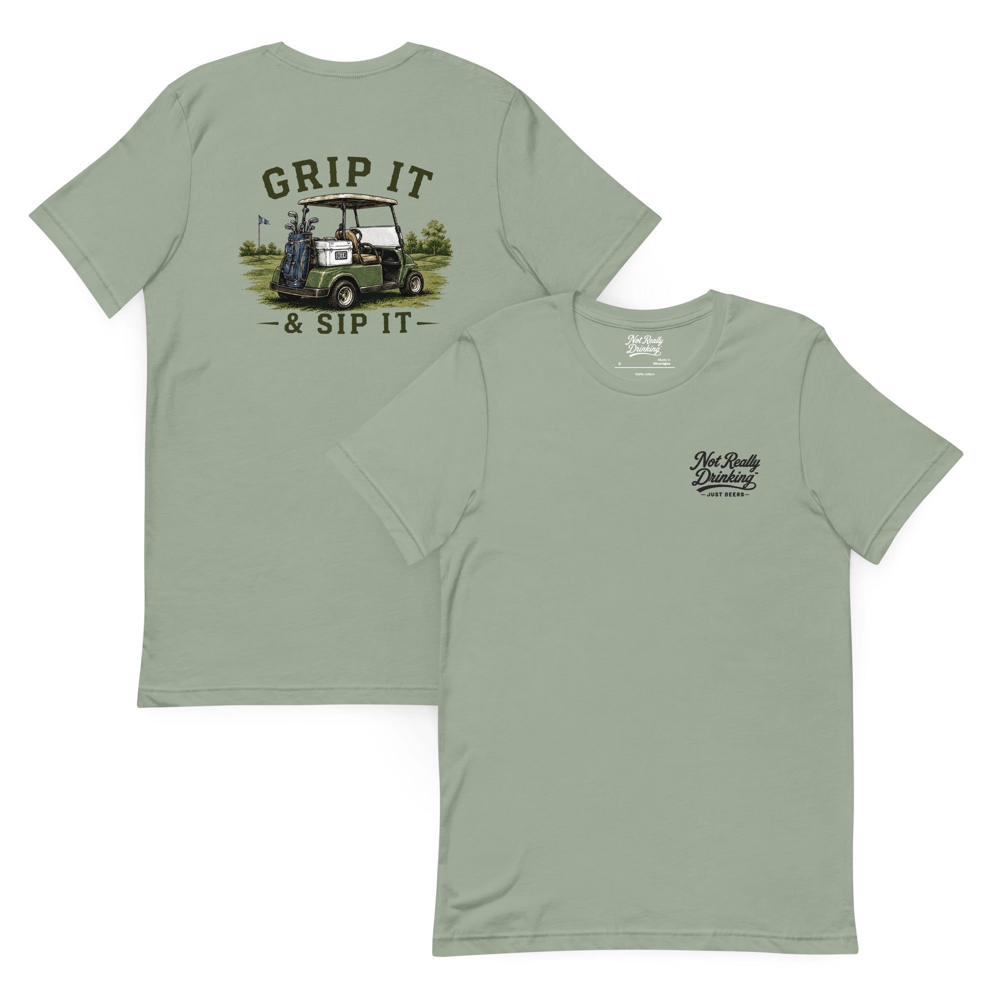 Grip It & Sip It Golf Cart T-Shirt