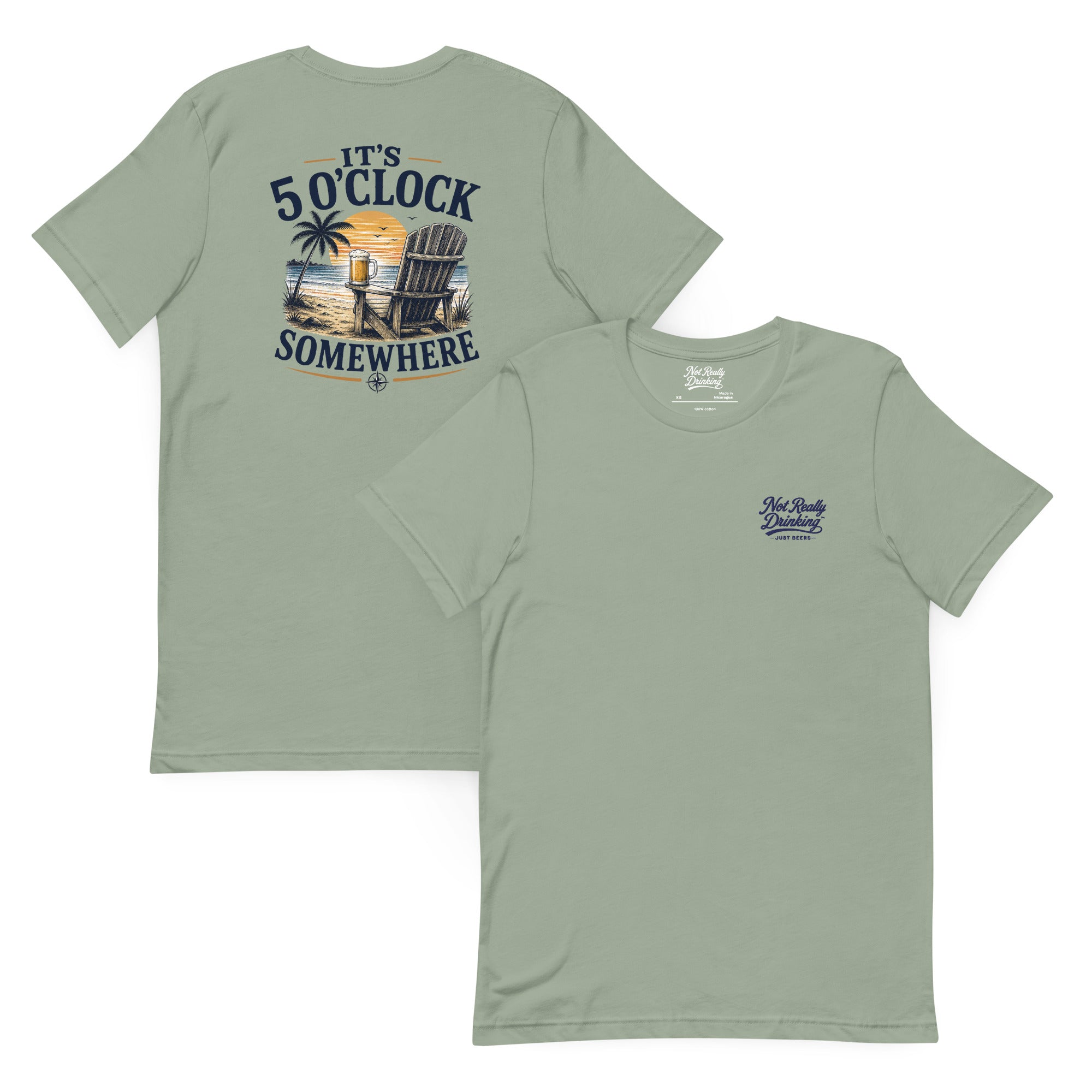It's 5 O'Clock Somewhere Beach T-Shirt | Just Beers