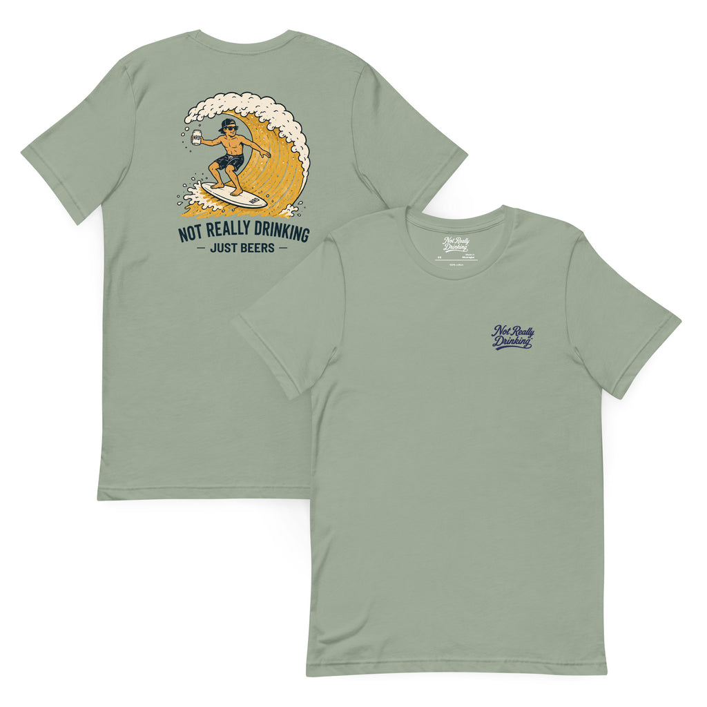 Surfing Beer Wave T-Shirt | Not Really Drinking™
