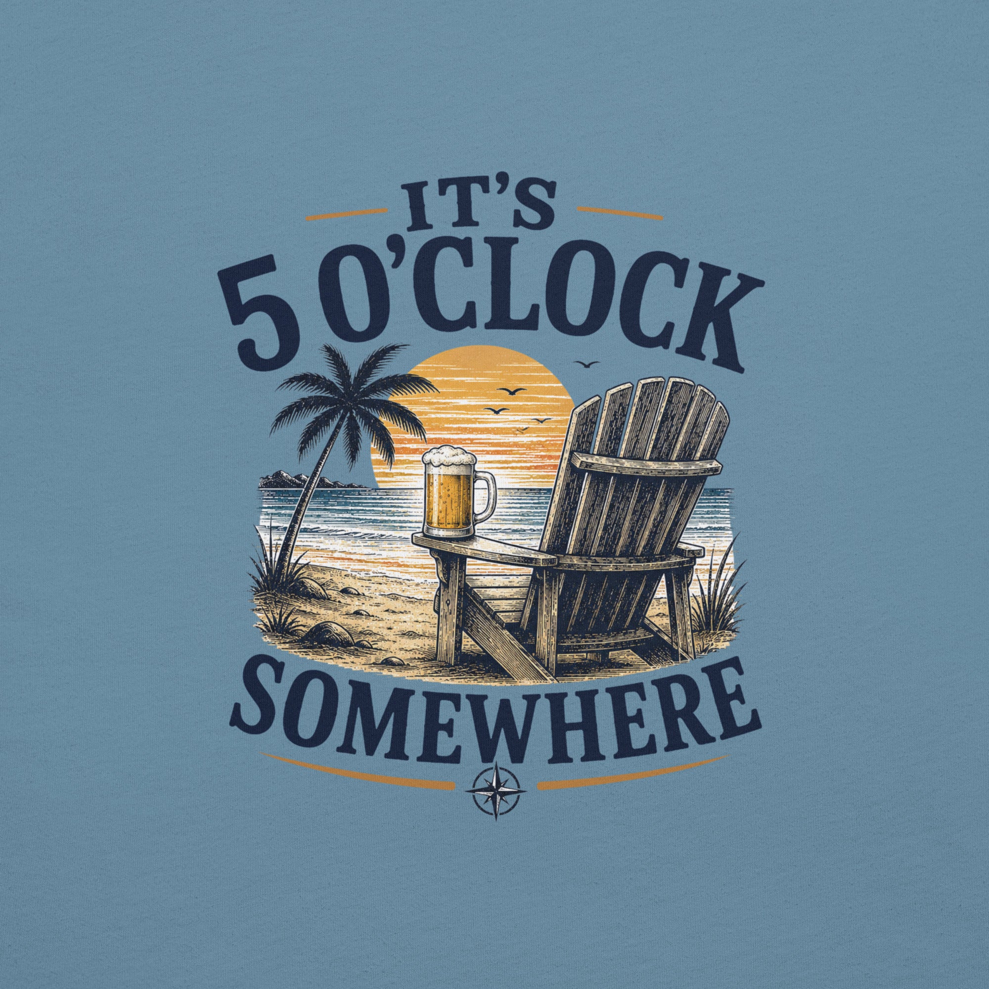 It's 5 O'Clock Somewhere Beach T-Shirt | Just Beers