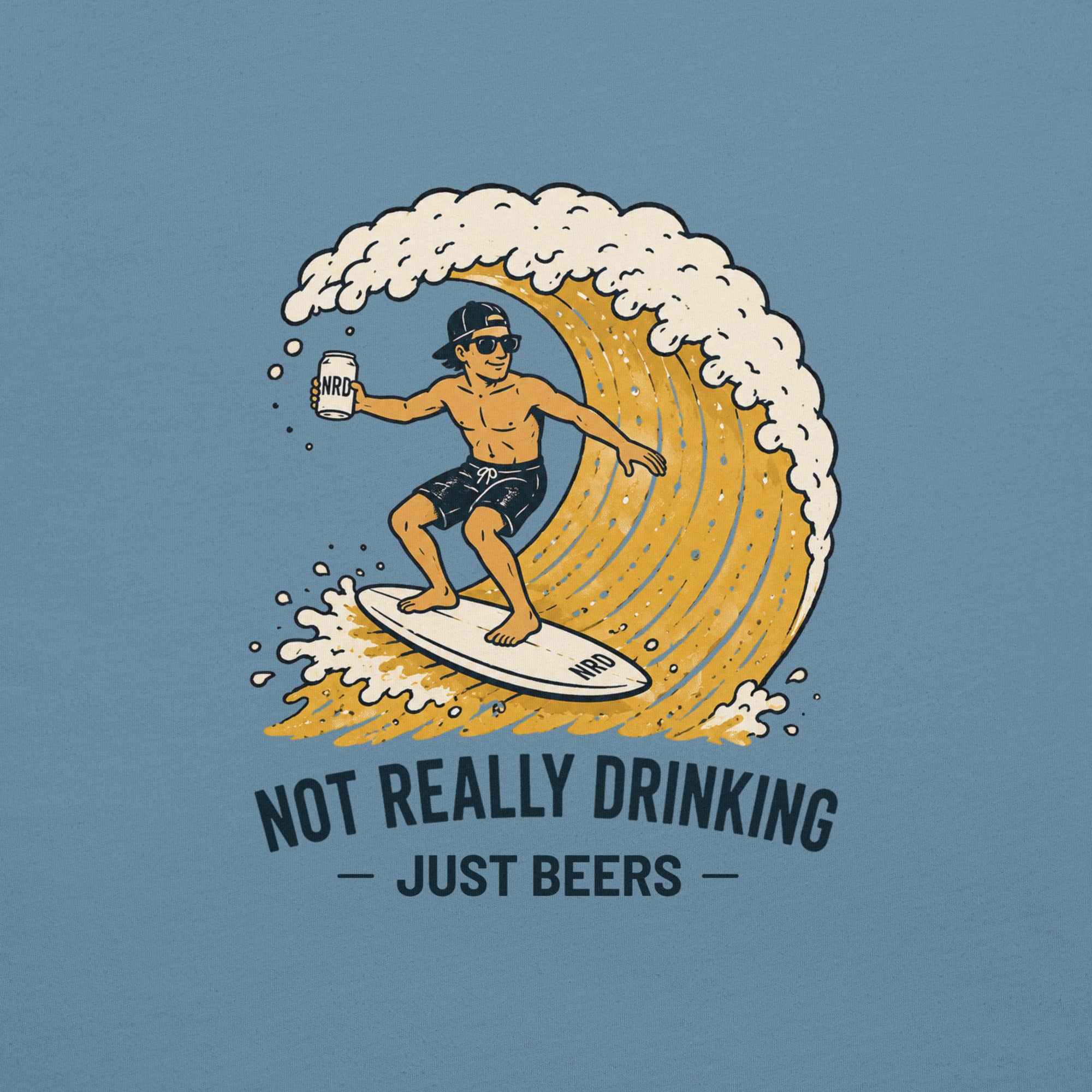 Surfing Beer Wave T-Shirt | Not Really Drinking™