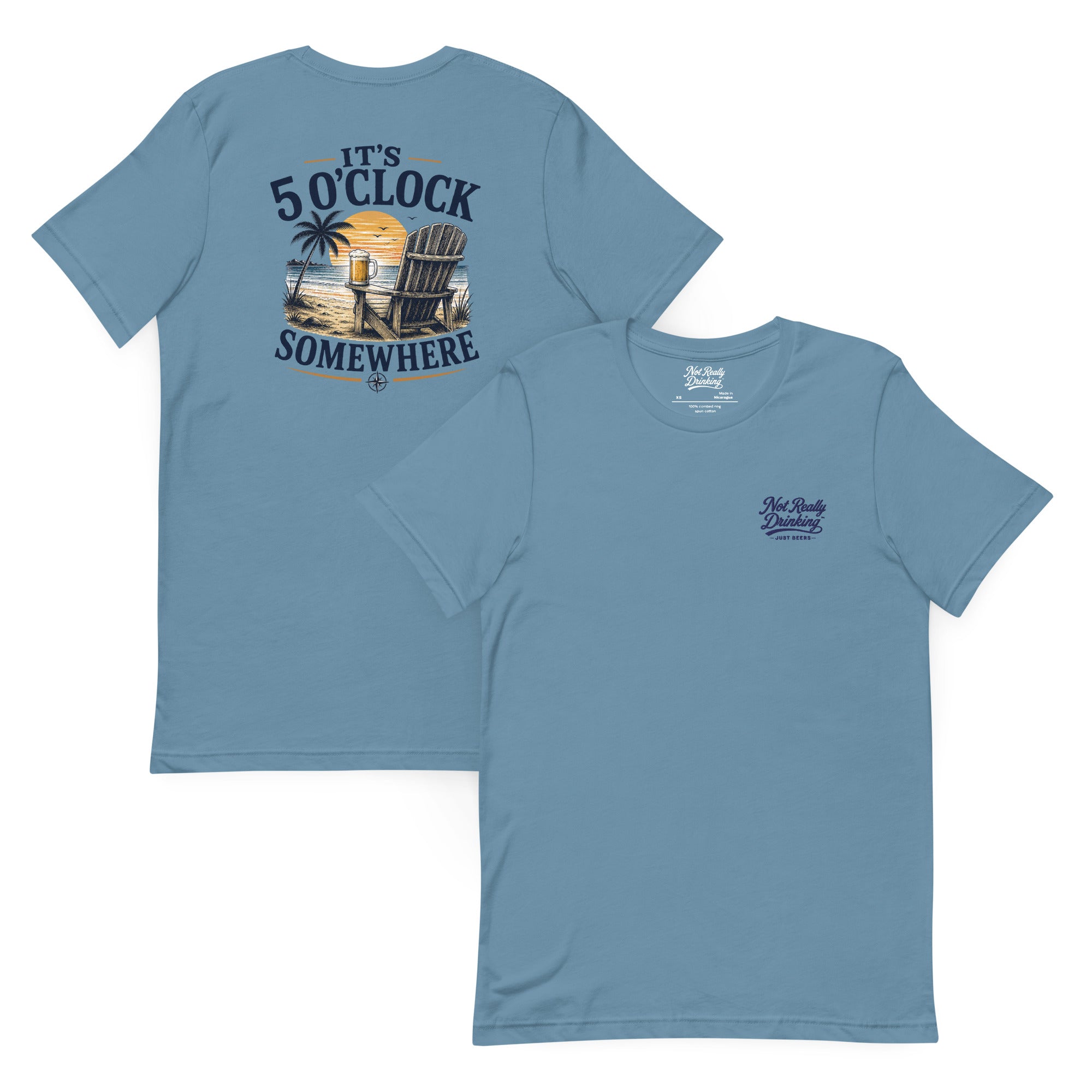 It's 5 O'Clock Somewhere Beach T-Shirt | Just Beers