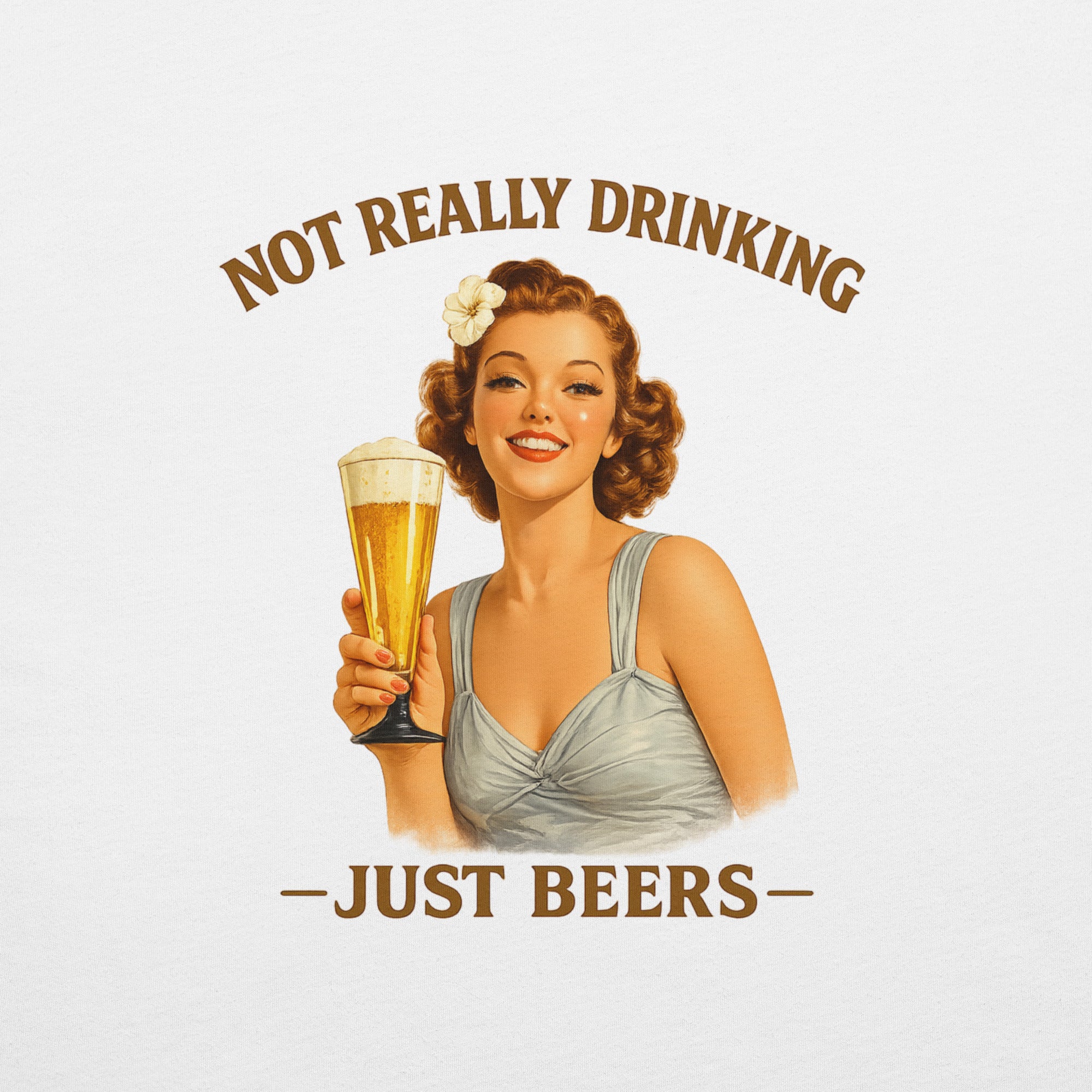Vintage Just Beers Pin-Up T-Shirt | Not Really Drinking™
