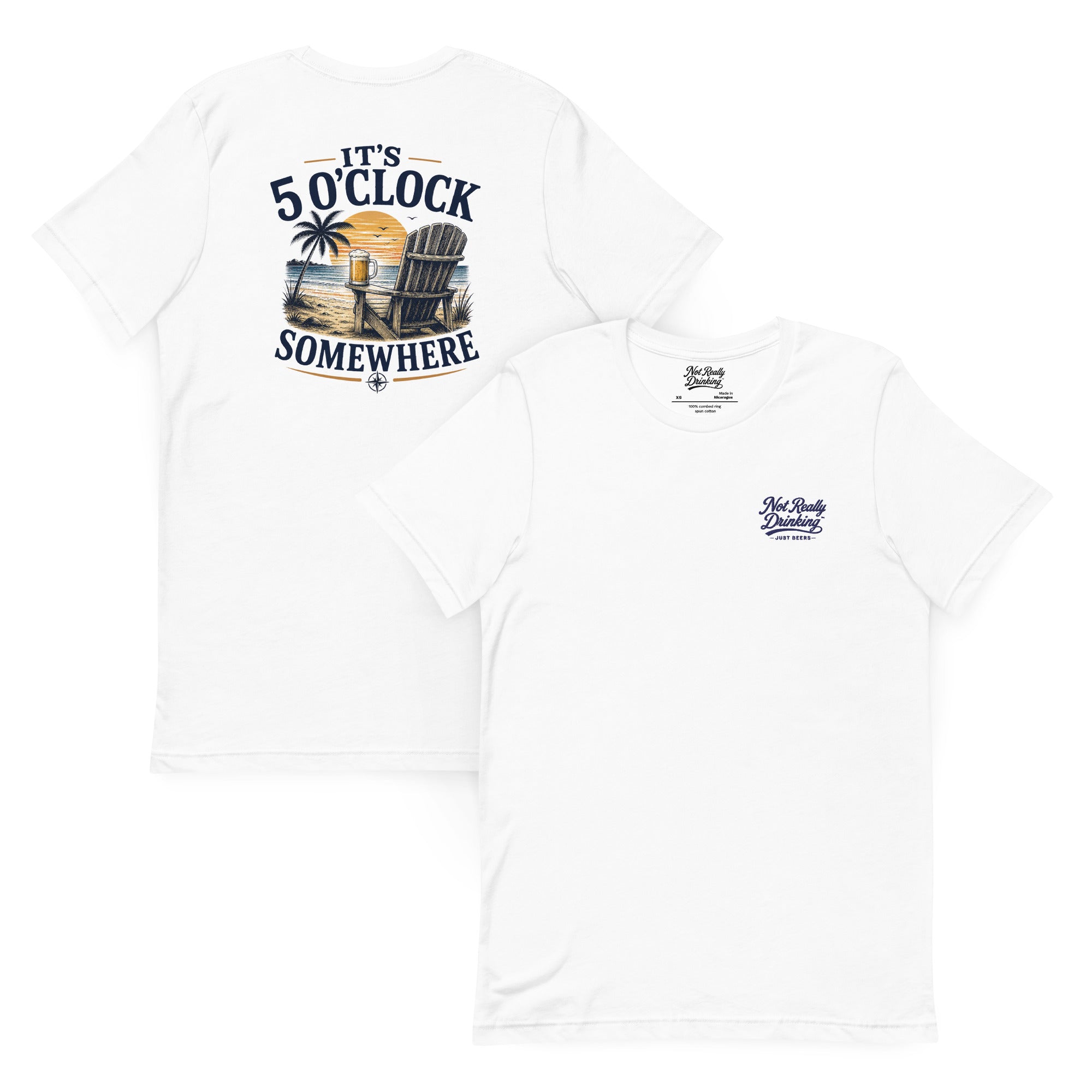 It's 5 O'Clock Somewhere Beach T-Shirt | Just Beers